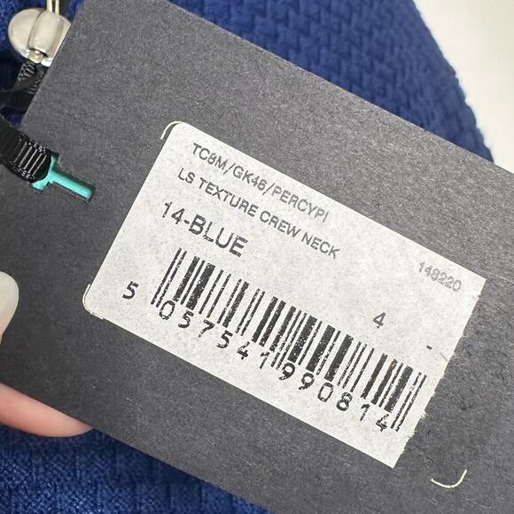 NWT Ted Baker Textured Crewneck Sweater Men's Blue Size 4 XL Extra Large - Picture 5 of 5